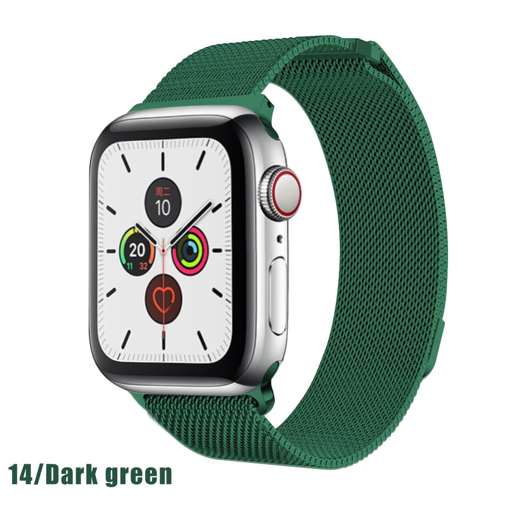 Миланская петля для apple watch серии 1 2 3 4 5 ремешок для iwatch ремешок из нержавеющей стали магнитная пряжка 38 мм 40 мм 42 мм 44 мм браслет