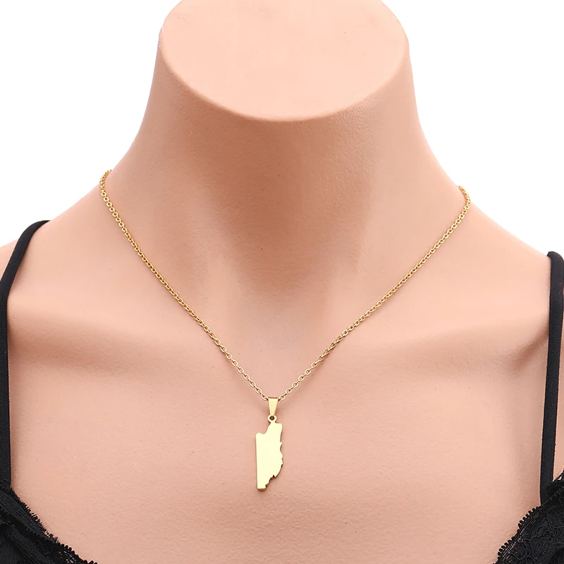SONYA Stainless Steel Belize Map Pendant &amp Necklaces for Women Gold Color Charm Belize's Maps Jewelry Patriotic Gifts | Украшения и