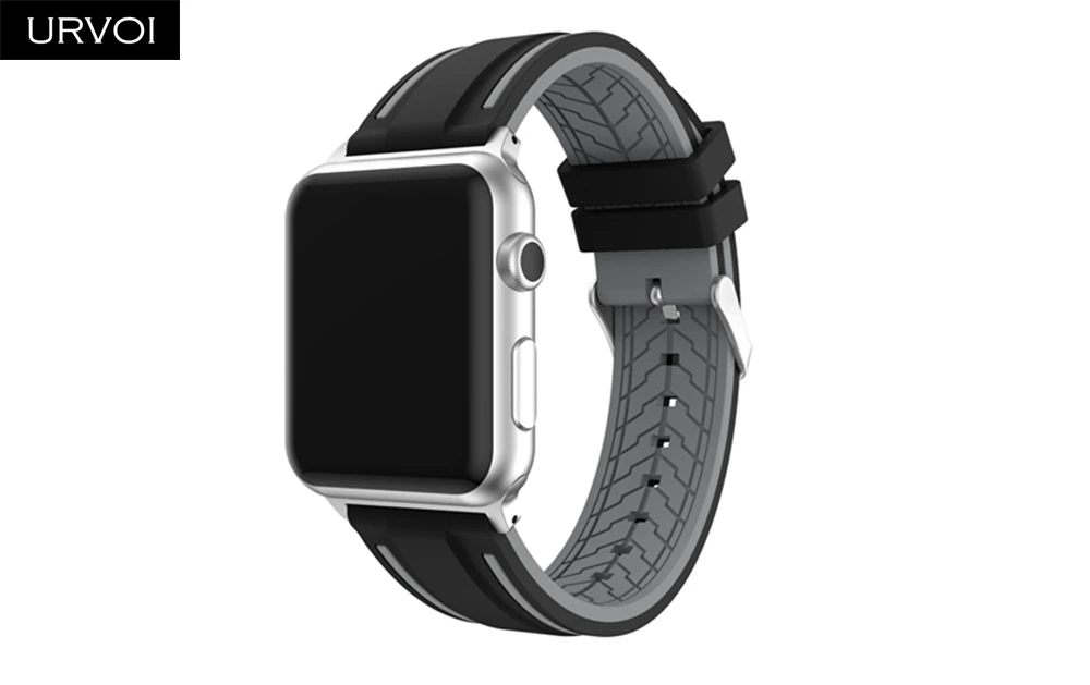 Ремешок URVOI для apple watch 7 6 SE 5 4 3 спортивный мягкий силиконовый сменный Браслет iWatch +