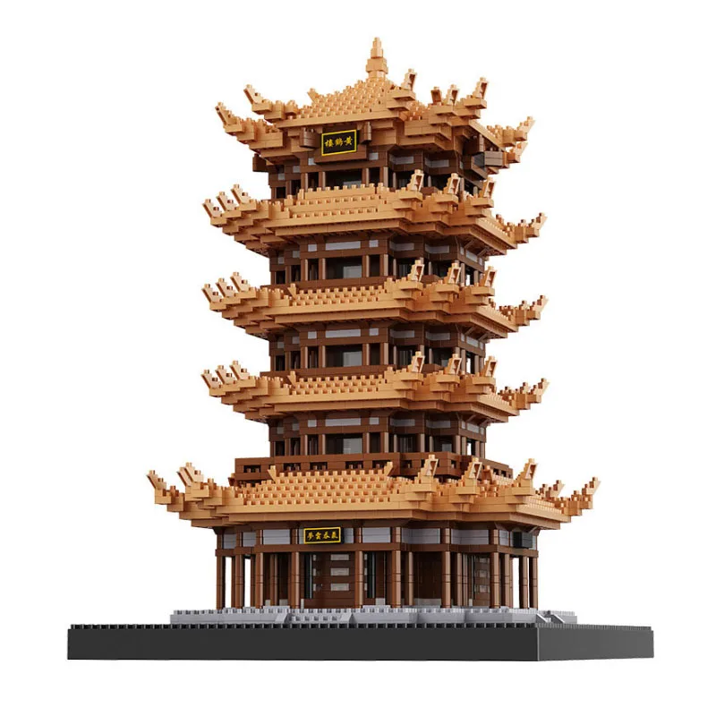 Строительные блоки всемирно известной архитектуры домик в китайском стиле с