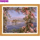 Алмазная живопись, морской террасы, цветочный пейзаж, полная выкладка, квадратная, круглая Алмазная вышивка, пазл, вышивка крестиком, украшение для дома