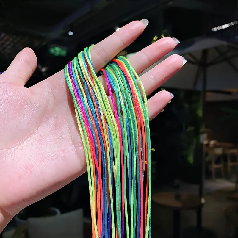 

New Fashion Braided Hair Rope Colored Band Colorful Weaver Silk DIY Handmade Female Accessories