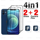 Защитное стекло 4 в 1 с полным покрытием для Apple iPhone 12 iphone iphne iphon 12 11 pro max 12mini camera film