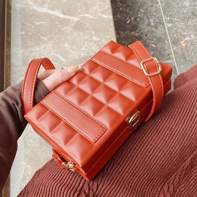 

Box Designer Mini PU Leather Crossbody Bag for Women 2021 Luxury Branded Trend Shoulder Handbag Lady Travel Messenger Bag Clutch