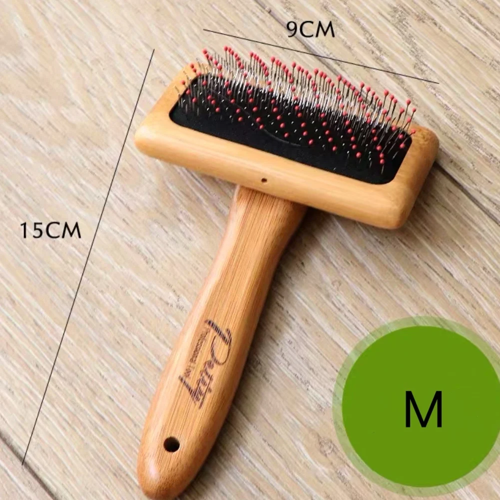 Pet Comb Air Cushion Bamboo Wooden מסרק לכלבים Brosse Chien Poil Long Needle Open Knot Remove Floating Hair Brush Artifact images - 6