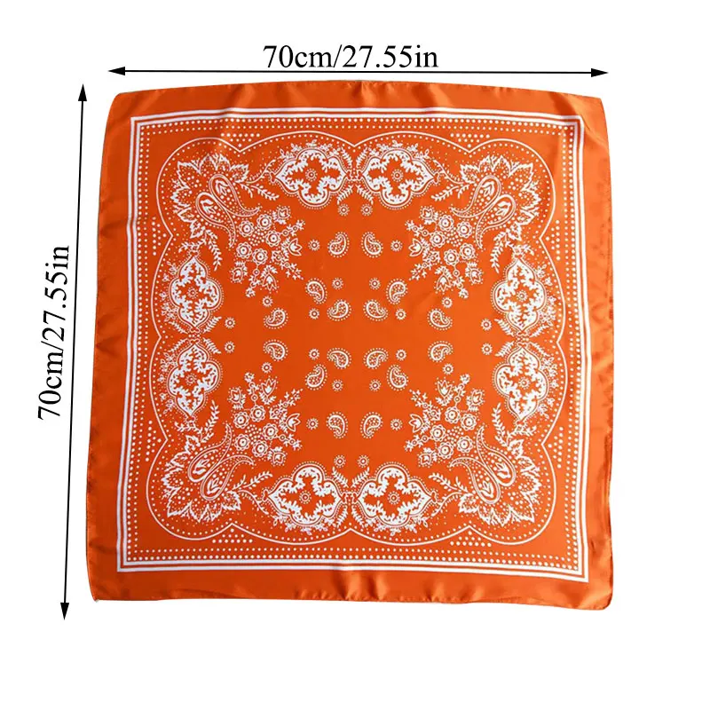 Цветочный принт квадратный шарф повязка на голову маленький шелковый для волос с