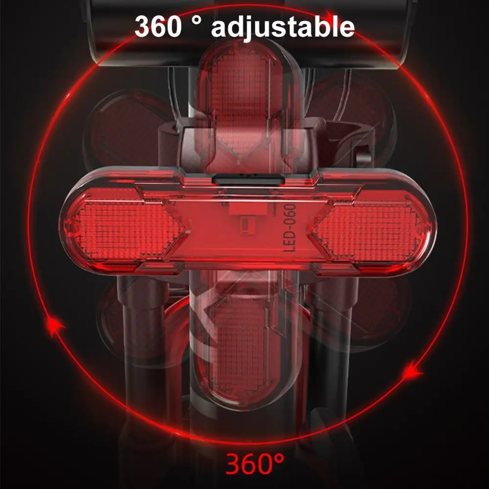 5 светодиодов велосипедный светильник водонепроницаемый задний фонарь USB