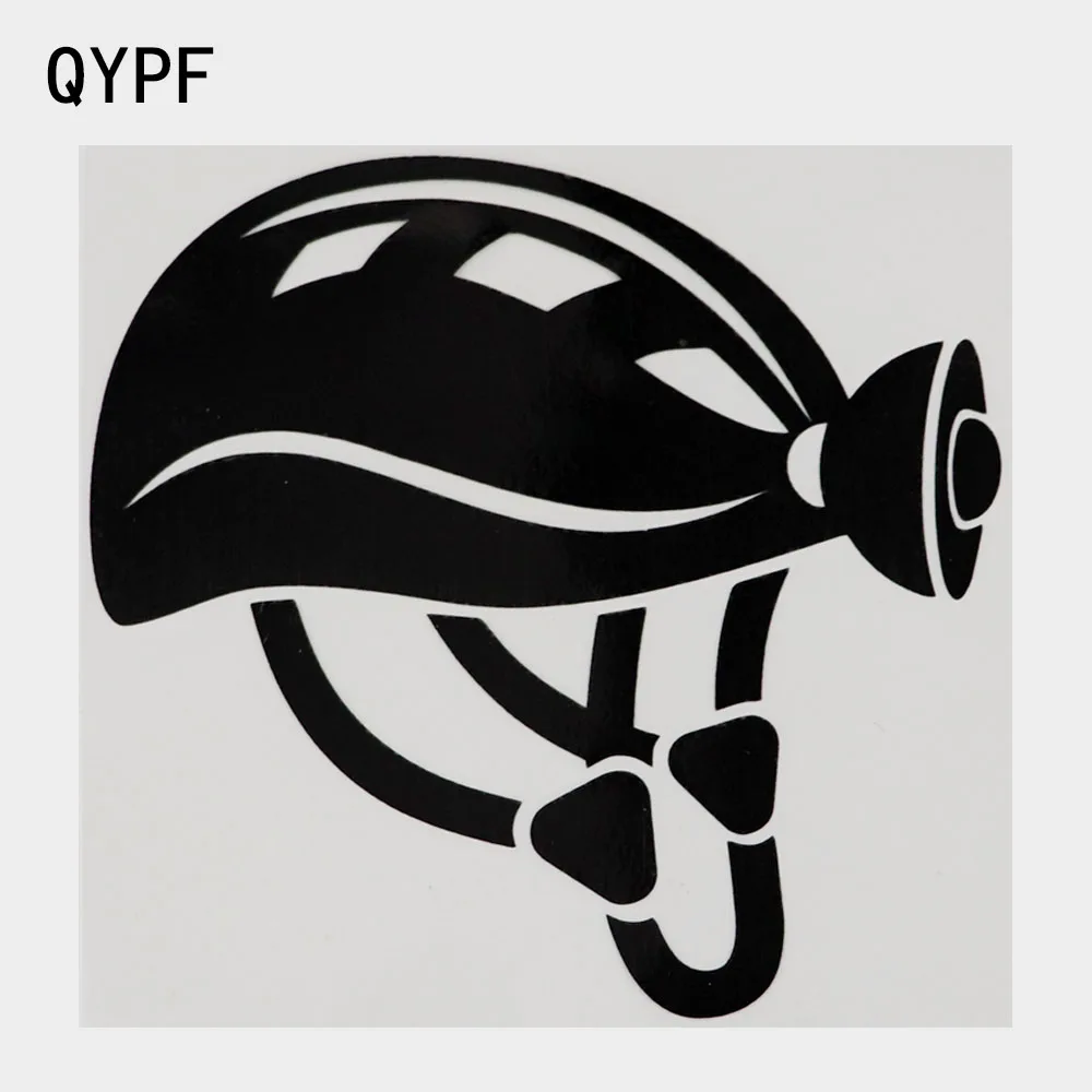 

QYPF 13.8×13.4CM Helmet Icon Bicycle Extreme Sports Car Sticker Vinyl Decal Black/Silver 2A-0056