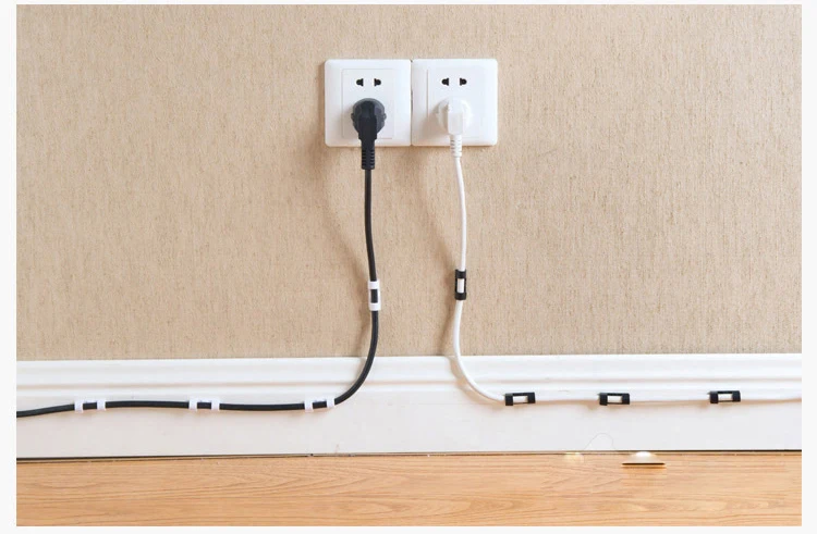 20 шт./лот Кабельный Шнур зажимы для проводов фиксатор застежка держатель