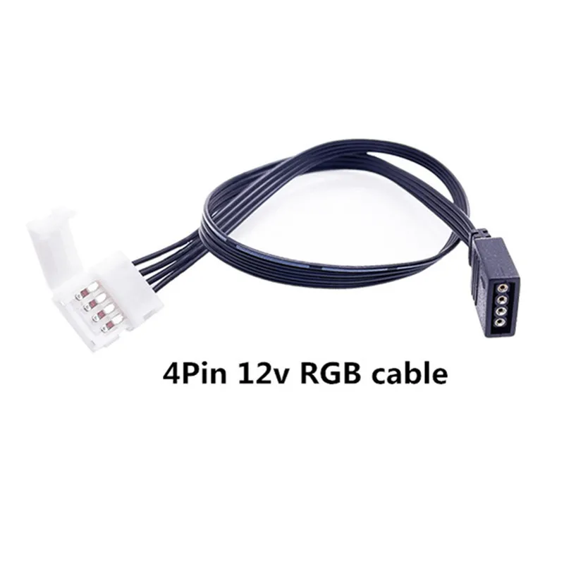 

Angitu 10pcs/lot No Soldering RGB To 4pin Female Cable 4P 12v 5050 10MM RGB Clip Cables