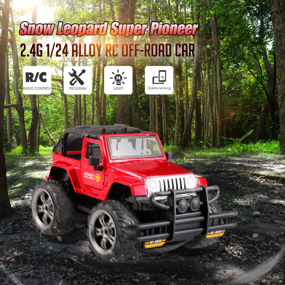 1369-9 Snow Leopard Super Pioneer Gravity Sensing Programmable Buggy 2.4G 1/24 Alloy RC Off-road Car with Light |