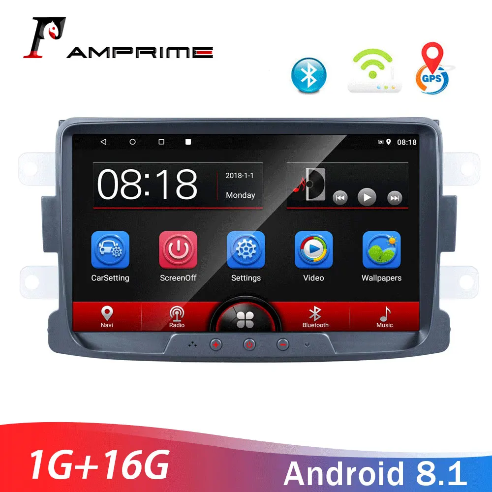 Автомагнитола AMPrime 2 Din 8 дюймов Android GPS Wi-Fi Mirrorlink для Renault Sandero Duste Logan Dokker