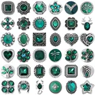 Новинка, ювелирные изделия с зелеными кристаллами, деревом, стрекозой, сердцем, кнопки сделай сам, Имбирные амулеты для браслетов, 18 мм, 5 шт.лот