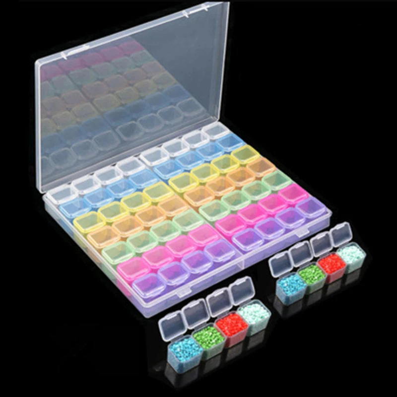 Инструменты для алмазной живописи 28 & 56 ячеек пластиковый чехол хранения