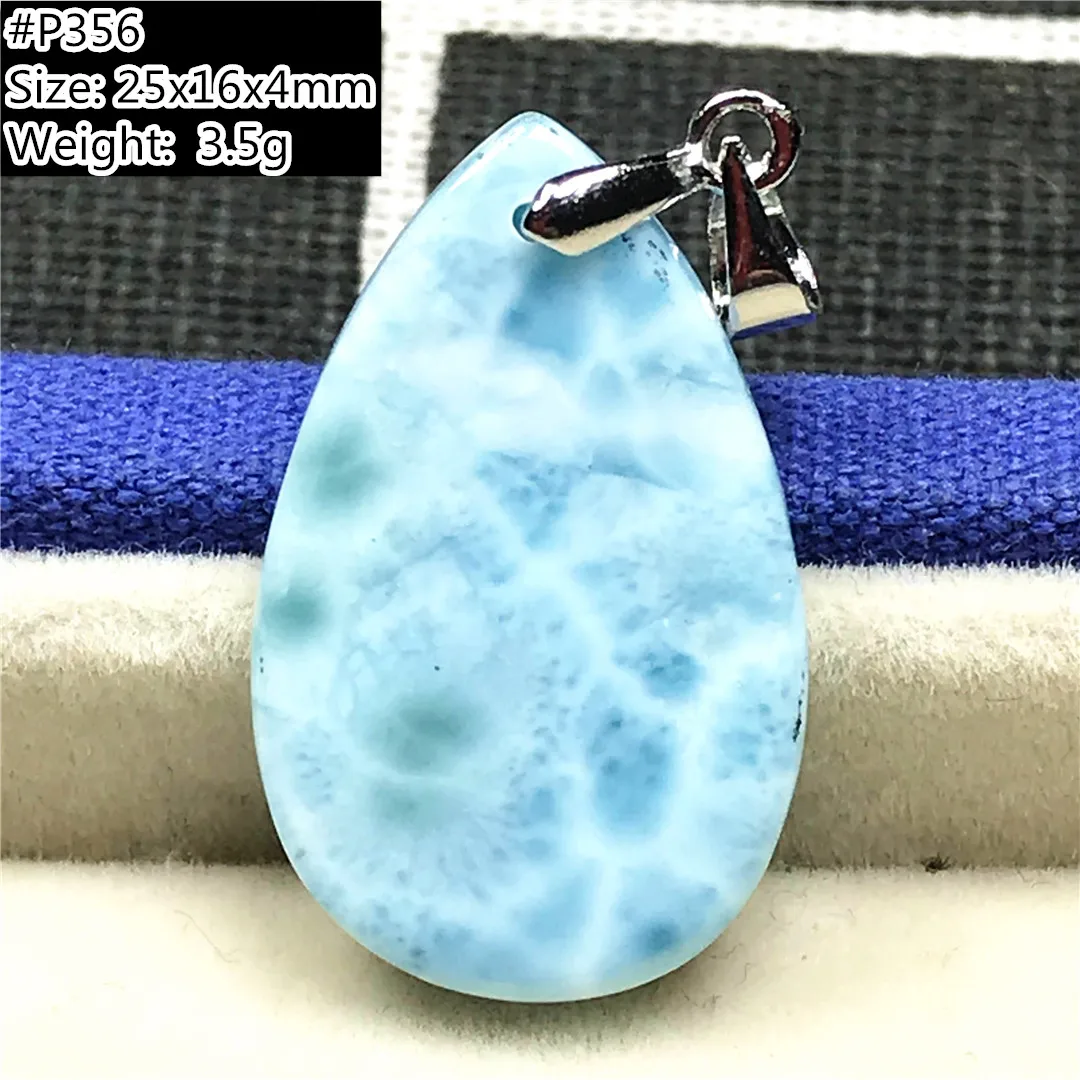 Топ из натурального синий подвеска Larimar для женщин и мужчин бисер с серебряной