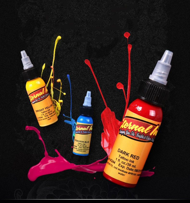 Татуировка ink 50Pcs краски вечная набор чернил для татуажа Постоянная Краска