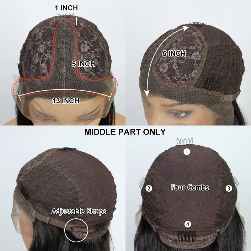 

Natural Color Kinky Curly Human Hair T Part Lace Wigs Pre Plucked Brazlian Remy Hair Wigs With Baby Hair For Black Women Eifini