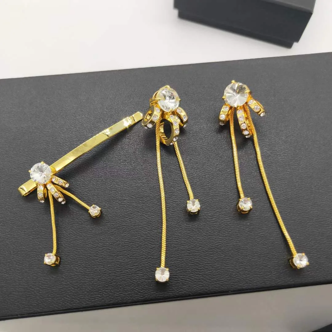 

2021 High Version Glossy Rhinestone Royal Tassel hairpin hair wear Trendy cam tail clip Hair Vintage Accessories Tiara Joyas