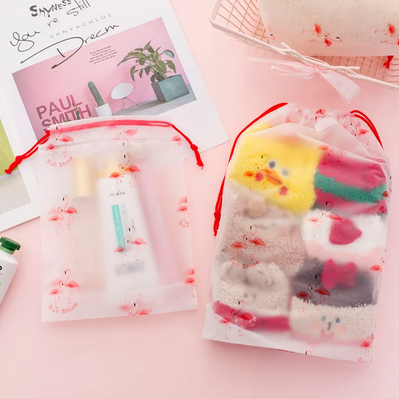 Дорожная сумка с изображением фламинго прозрачный косметический пакет со