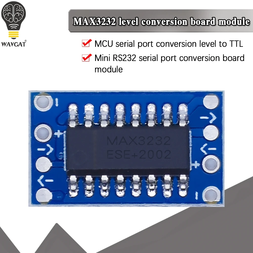 Плата преобразования уровня mini RS232 MAX3232 Поворотная ТТЛ-схема 10 шт. модуль