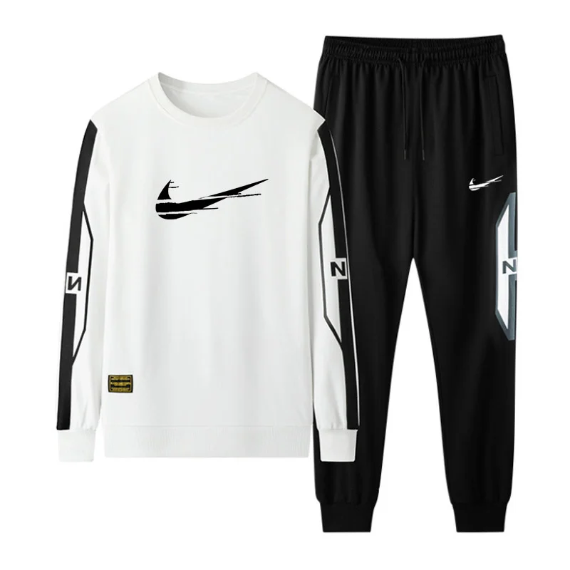 

Мужской комплект спортивной одежды с капюшоном IКNIKEС, весенний Повседневный Спортивный костюм, мужской костюм из двух предметов, толстовка ...