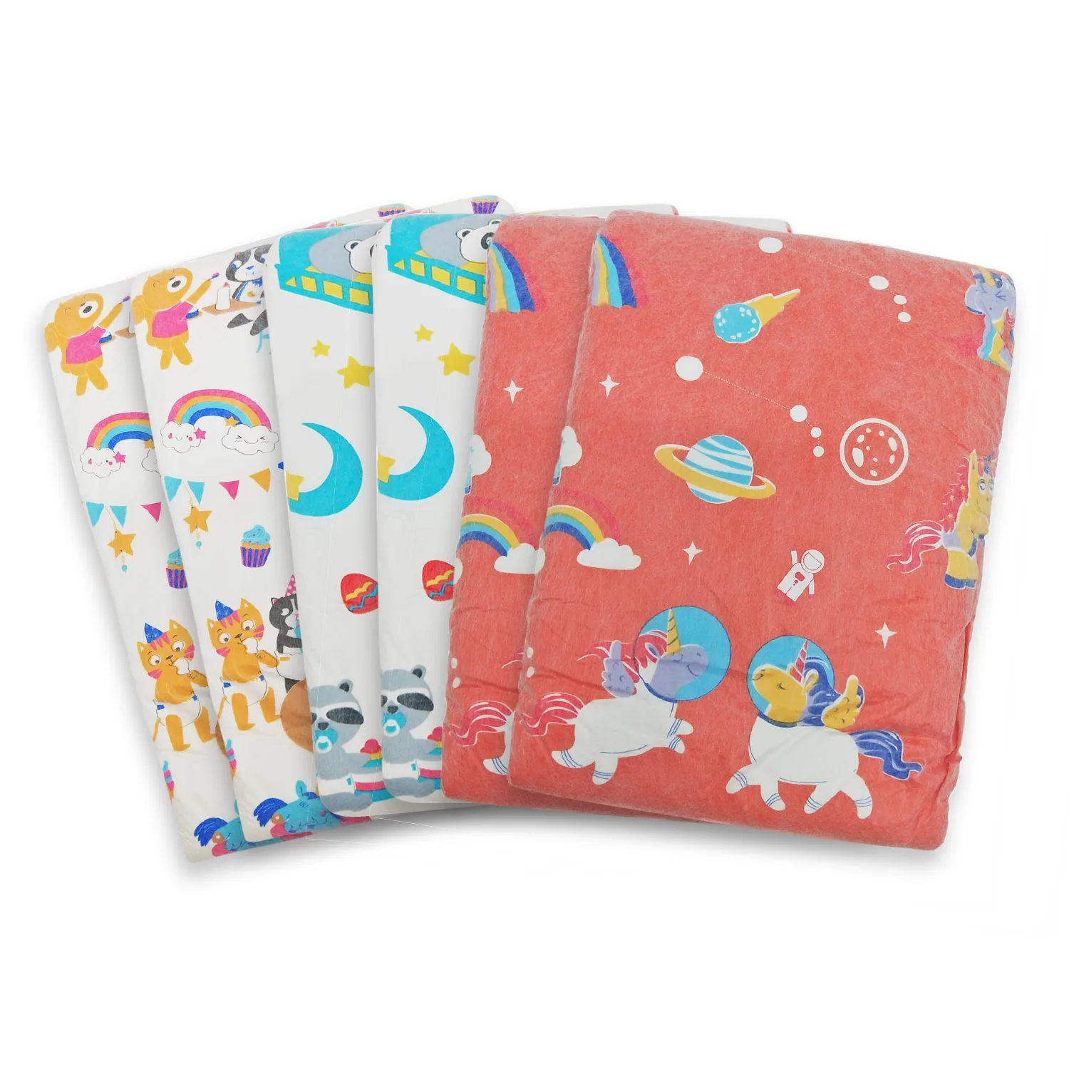 6 шт. в упаковке подгузники Rainbow Week ABDL стильные для мальчиков и девочек очень