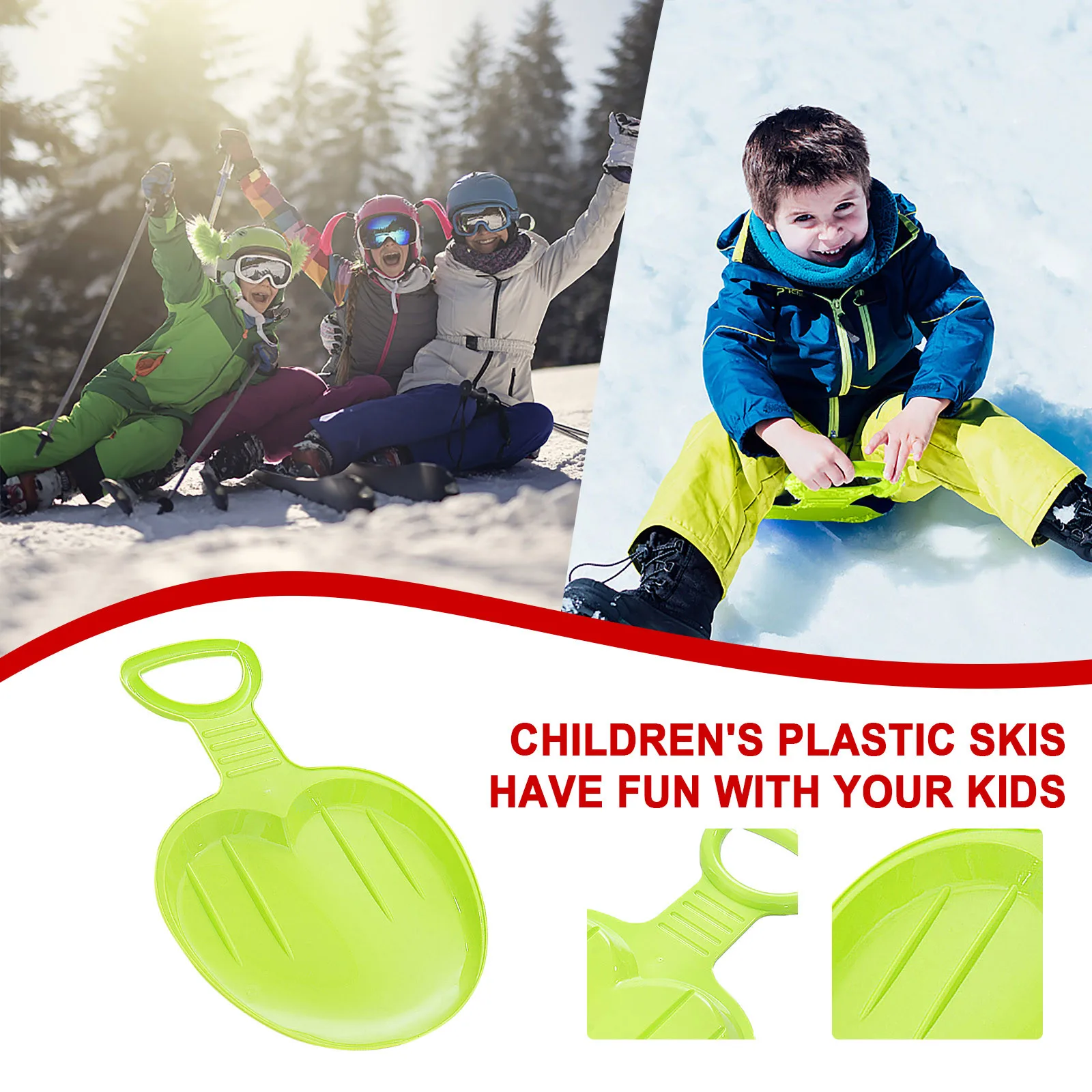 1/2/3 шт. снежные сани доска уличная зимняя Пластик Лыжный Спорт Панели для катания