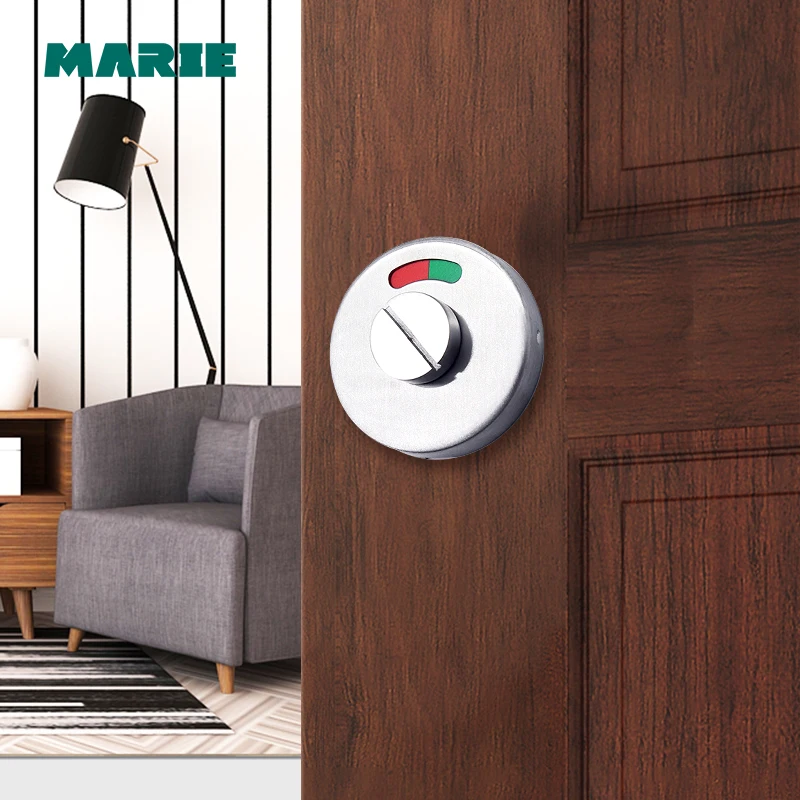 Bathroom Hardware Fittings Toilet Cubicles Indicator WC Door Lock Thumb Turn Knob Stainless Steel