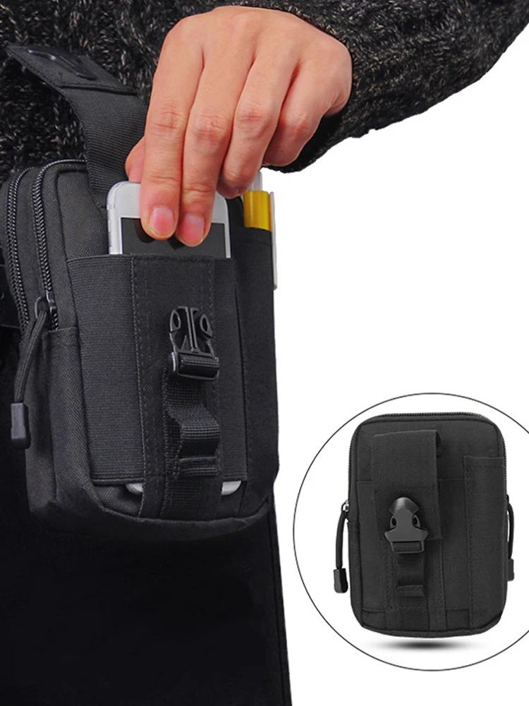 

Men Small Running Bag Nylon Molle Pouch Belt Waist Pack Bag Military Waist Pack Running Pouch Travel Camping Bags