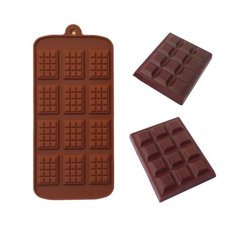 

Baking Mold Tools 3D DIY Chocolate Molds Waffle Pudding Eco-friendly 12 Even Silicone Cake Mold For Fondant Biscuit Bakeware