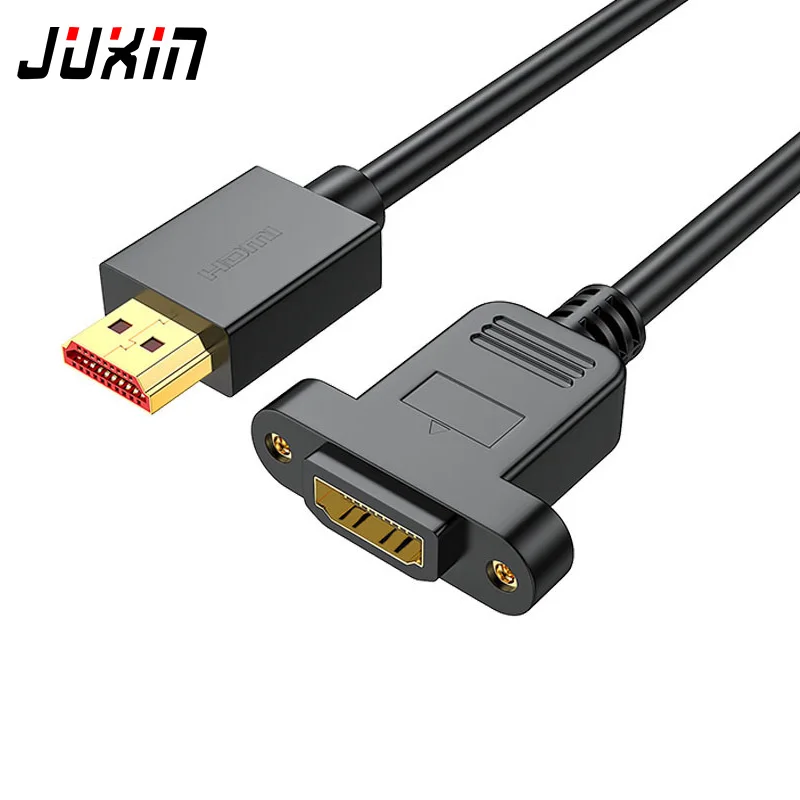 JUXIN HD-19 + 1 2 0 HDMI удлинитель &quotМама-папа&quot винтовым отверстием Панель крепление