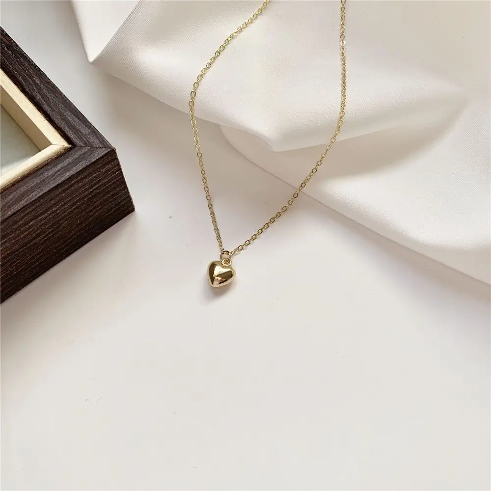 

1PC New Small Heart Pendant Necklace Elegant Clavicle Chain Choker For Women Simple Style Neck Jewelry
