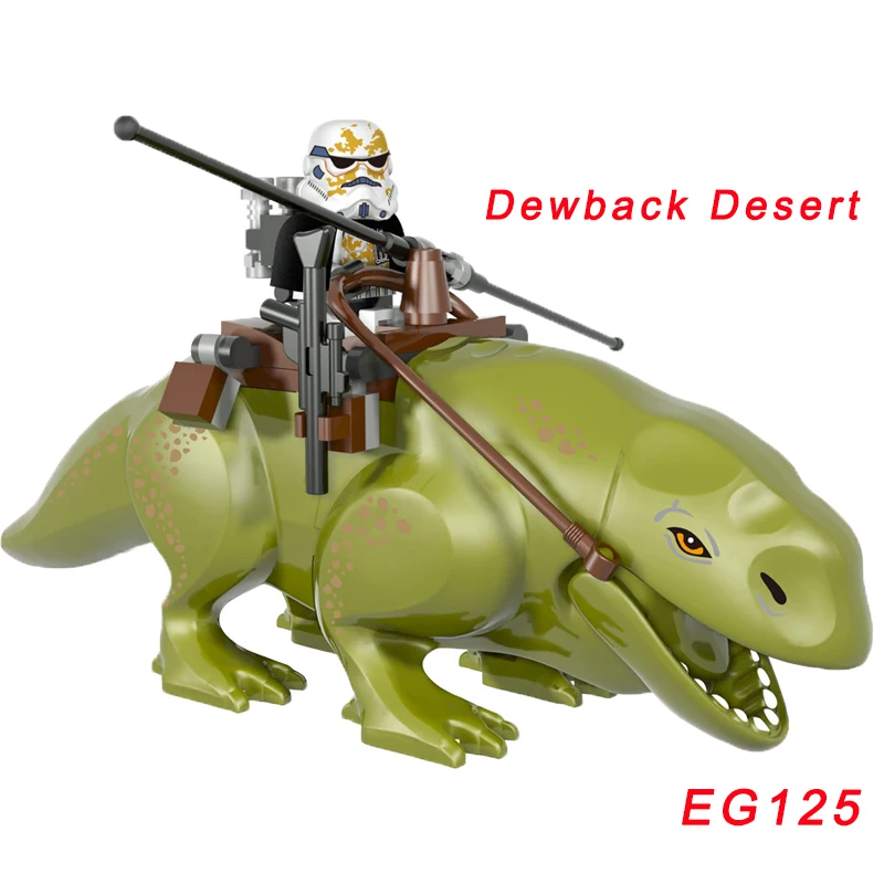 EG125 Одиночная Звездные войны кирпич Dewback пустыня Jabba Rancor Amidala C-3Po Хром золотой таваунпун строительный блок - Цвет: EG125