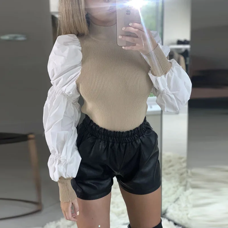 Женские рубашки с пышными рукавами Весенняя модная уличная одежда 2020 женская