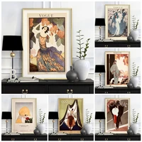 retro vogue wall art canvas painting prints vintage posters fashion magazine cover illustration pictures girls gift home decor