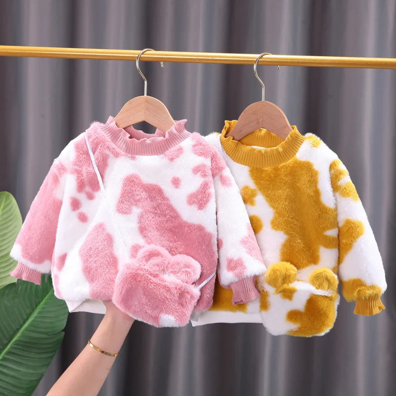 Sudadera de manga larga y gruesa para ni&ntilde;as, ropa de oto&ntilde;o e invierno-2