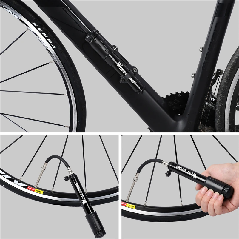 Портативный велосипедный насос WEST BIKING для велосипедных шин 100PSI|Велосипедные