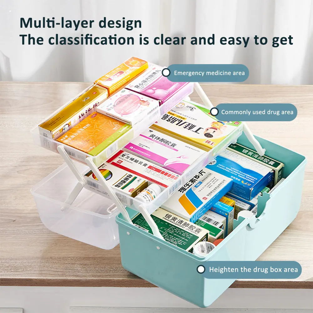 Super Large Medicine Boxes 3 Layer Folding Storage Box First Aid Kit Drawer Sundries Organizer 2022 New | Дом и сад