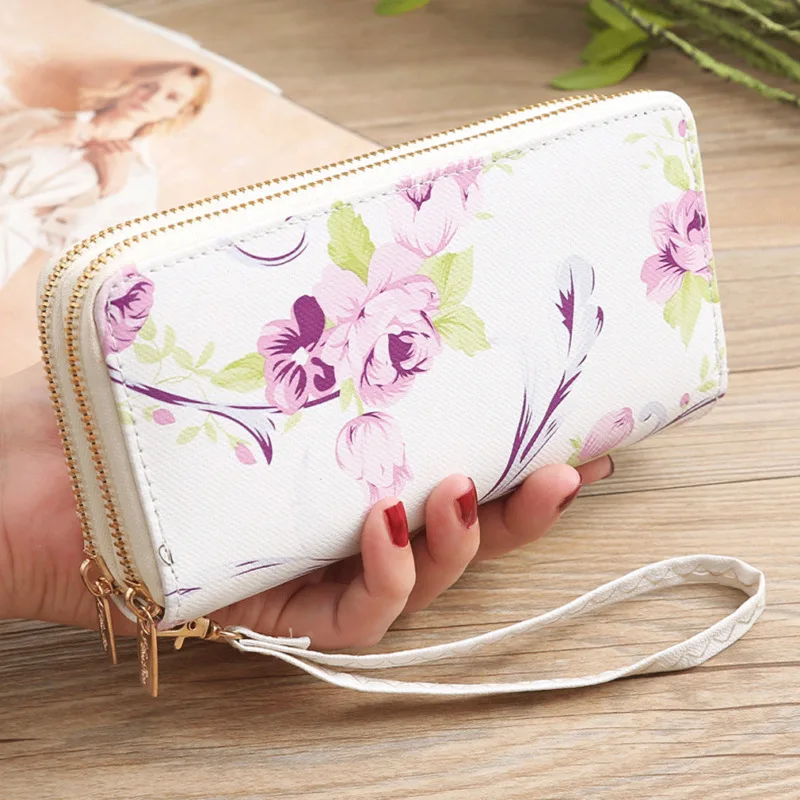 Модный женский кошелек из искусственной кожи двойная молния повседневный