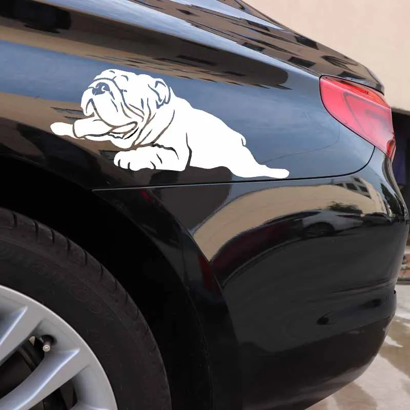 

15cmx5cm Funny bulldog Vinyl Car stickers Decals Motorcycle Accessories Car-Window Decorative Goods PVC