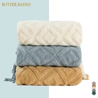 Скандинавская искусственная кожа для дивана, вязаное жаккардовое одеяло, покрывала для кровати, офиса, домашнего декора, мягкие зимние одеяла