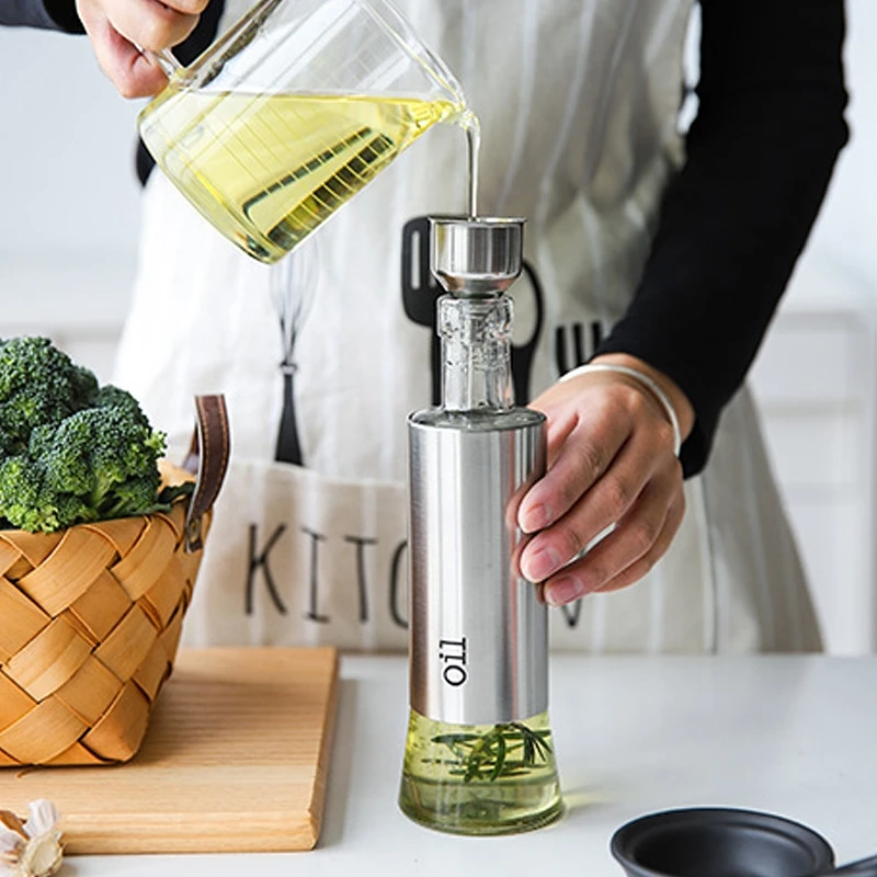 300 мл нержавеющая сталь стеклянный диспенсер оливкового масла может соевый соус