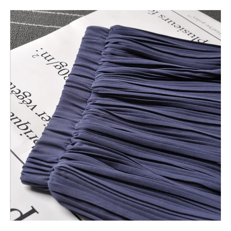 Юбка женская плиссированная с завышенной талией модная шифоновая длинная