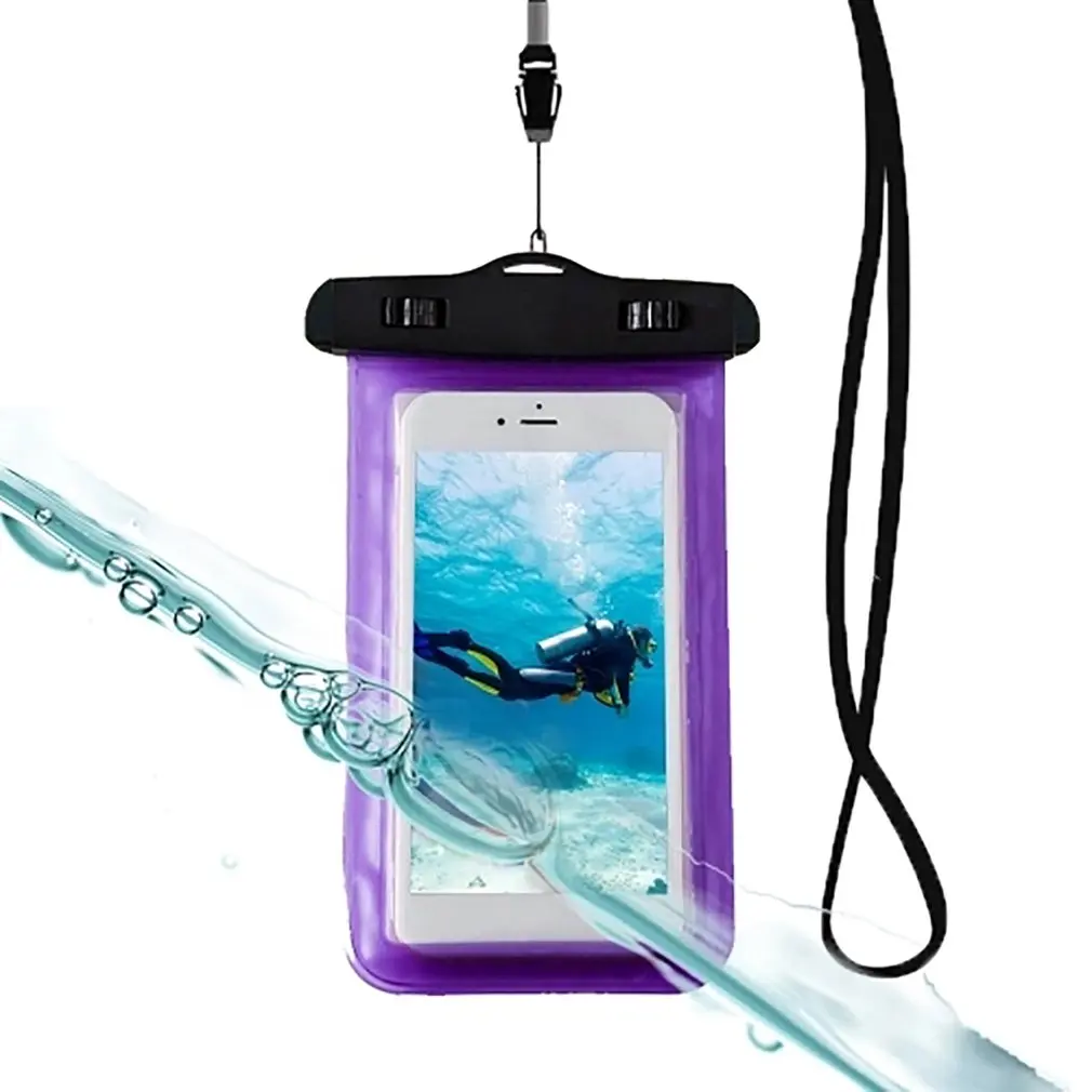 Фиолетовый Водонепроницаемый мобильный чехол для iPhone X Xs Max Xr 8 7 samsung S9 прозрачный ПВХ герметичный подводный сотовый смартфон сухой Чехол - Цвет: Фиолетовый
