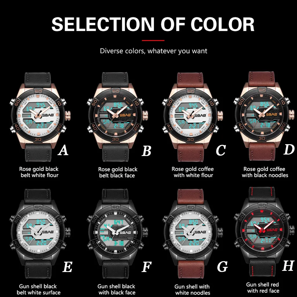 

men mechanical wristwatches Fitness tracker Dual Display Multi-Functional Exercise Waterproof watches mens 2020 montre homme