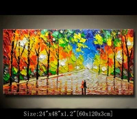 contemporary wall artpalette knife paintingcolorful park paintingwall decor home decoracrylic textured painting on canvas