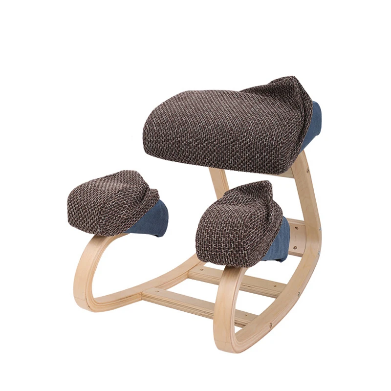 

Rocking Kneeling Chair Stool Thicken Cushion Home Office Furniture Ergonomic Rocking Wooden Kneeling Computer Posture Chair