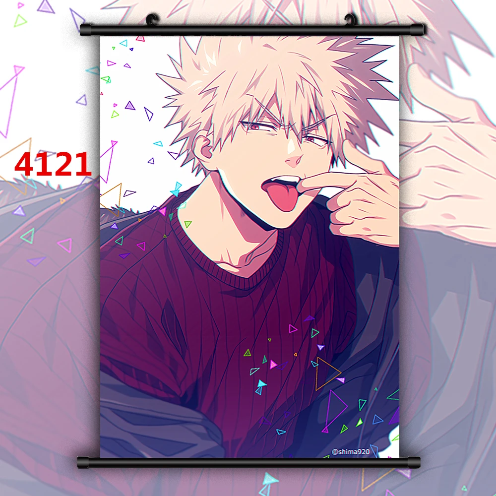 Аниме постеры Boku No Hero Академия Bakugou Katsuki Midoriya Izuku Yaoi Картина на холсте Настенный