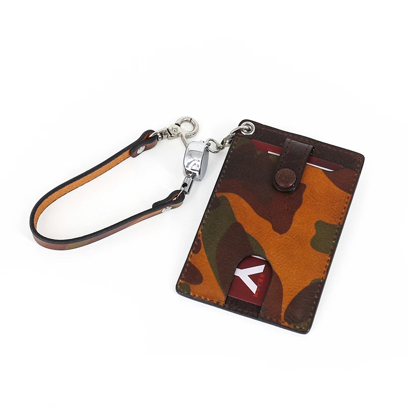 Новый модный выдвижной держатель для карт в автобусе из натуральной кожи