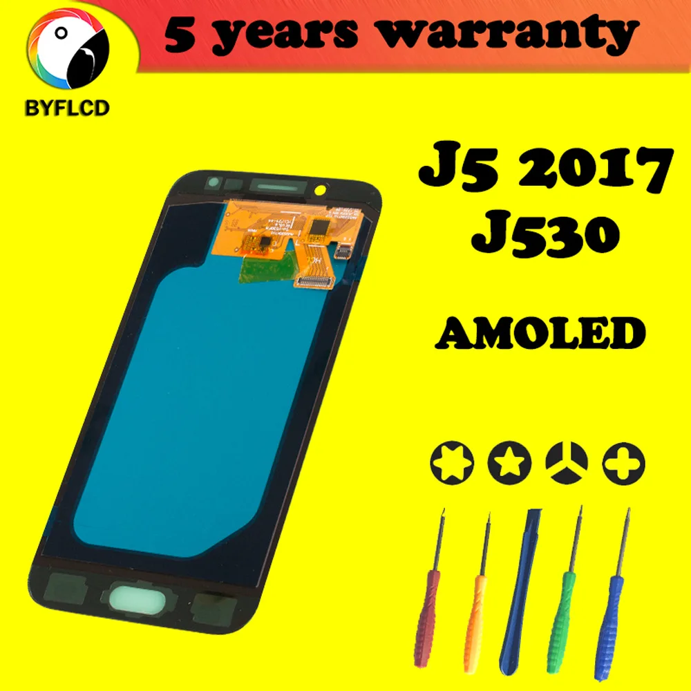 Для samsung Galaxy AMOLED lcd J5 2017 J530 SM-J530F J530M дисплей для сенсорный экран дигитайзер сборка |